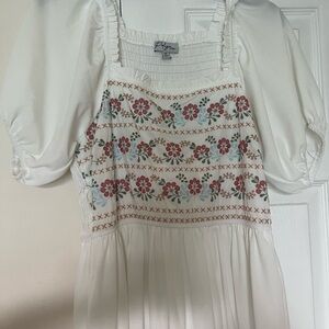 Polagram White Floral Maxi Dress